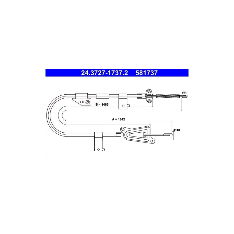 ATE 24.3727-1737.2 Hand Brake Cable for Nissan Almera