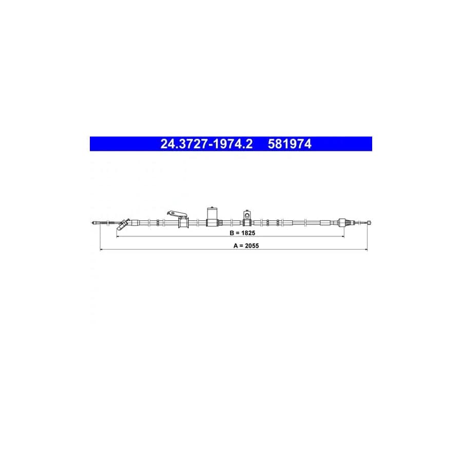 ATE 24.3727-1974.2 Hand Brake Cable