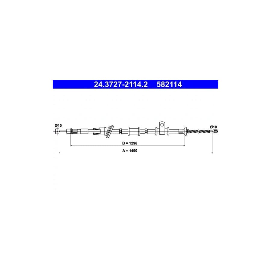 ATE 24.3727-2114.2 Hand Brake Cable for Mitsubishi Space Star (Dg_A)