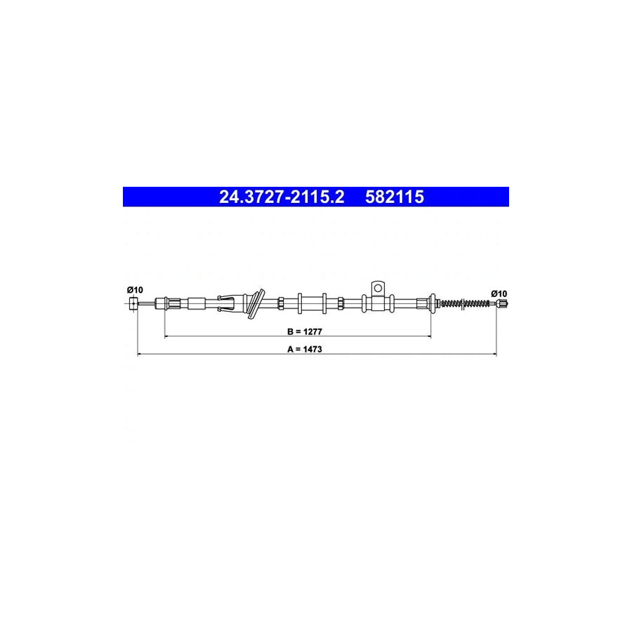 ATE 24.3727-2115.2 Hand Brake Cable for Mitsubishi Space Star (Dg_A)