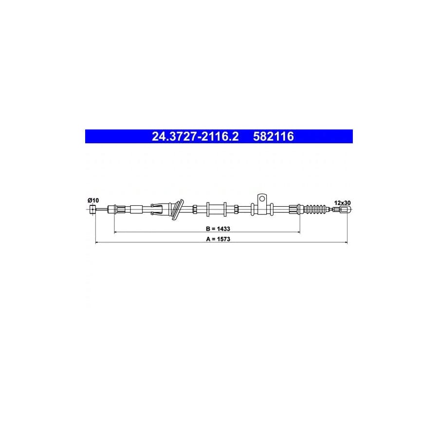 ATE 24.3727-2116.2 Hand Brake Cable for Mitsubishi Space Star (Dg_A)
