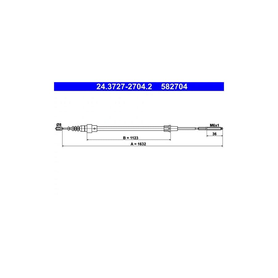 ATE 24.3727-2704.2 Hand Brake Cable