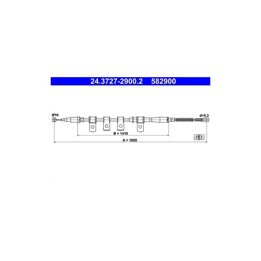 ATE 24.3727-2900.2 Hand Brake Cable