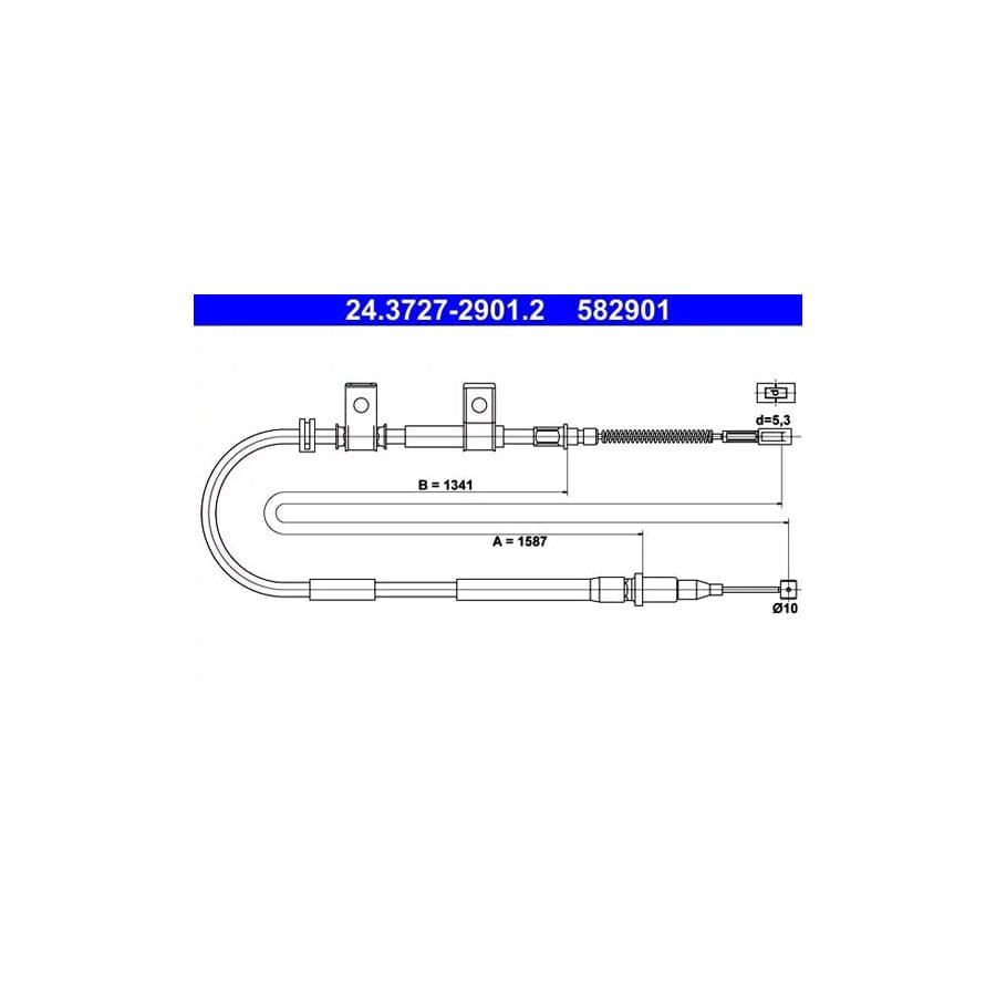 ATE 24.3727-2901.2 Hand Brake Cable