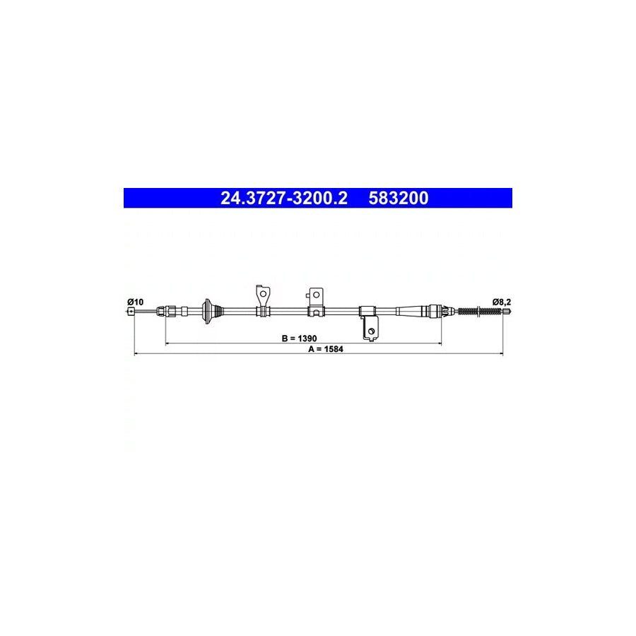 ATE 24.3727-3200.2 Hand Brake Cable for KIA Rio