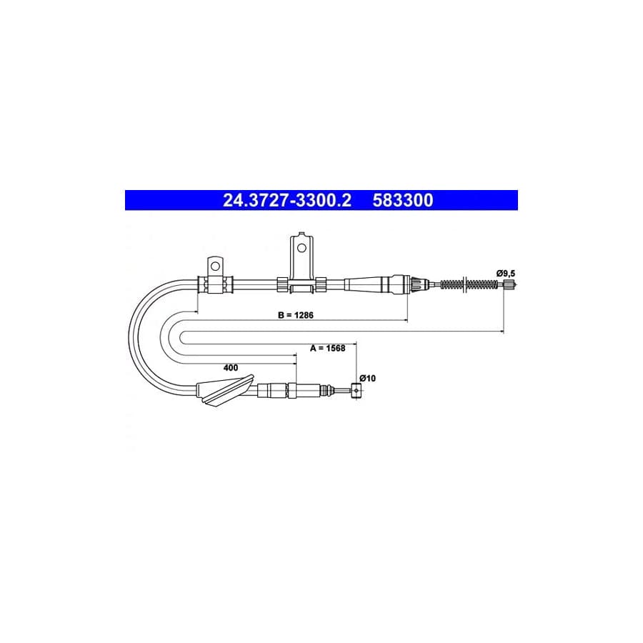 ATE 24.3727-3300.2 Hand Brake Cable for Land Rover Freelander