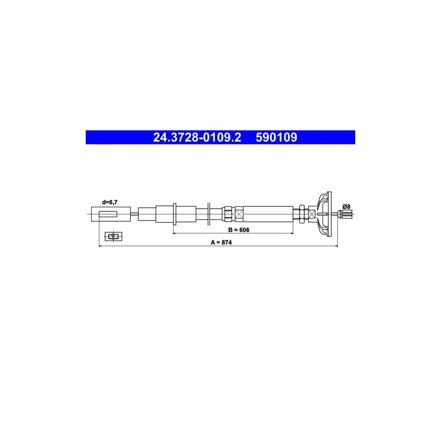 ATE 24.3728-0109.2 Clutch Cable for VW Scirocco
