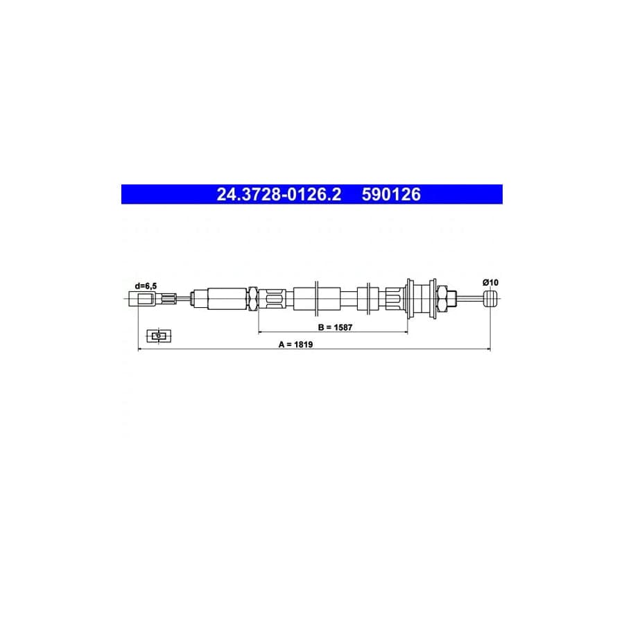 ATE 24.3728-0126.2 Clutch Cable for VW Lt