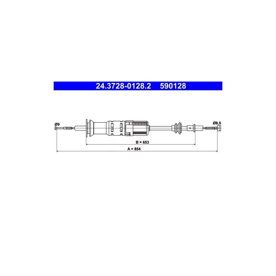 ATE 24.3728-0128.2 Clutch Cable