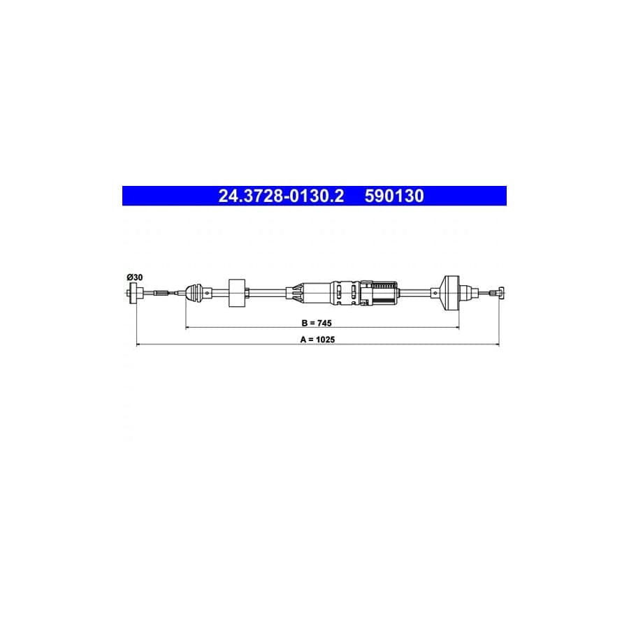 ATE 24.3728-0130.2 Clutch Cable
