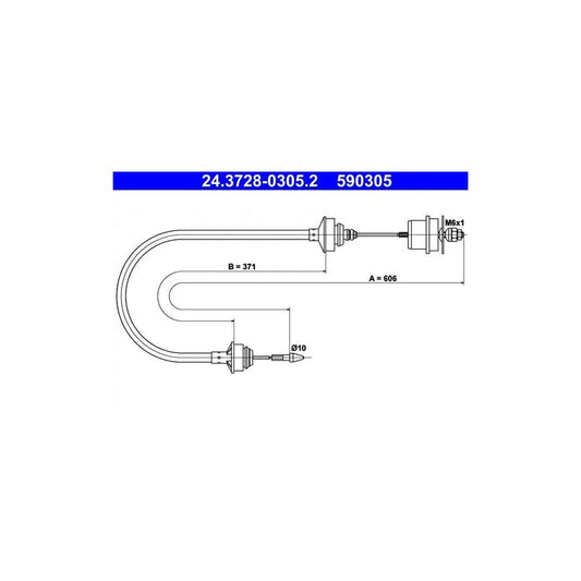 ATE 24.3728-0305.2 Clutch Cable for Citroen Zx
