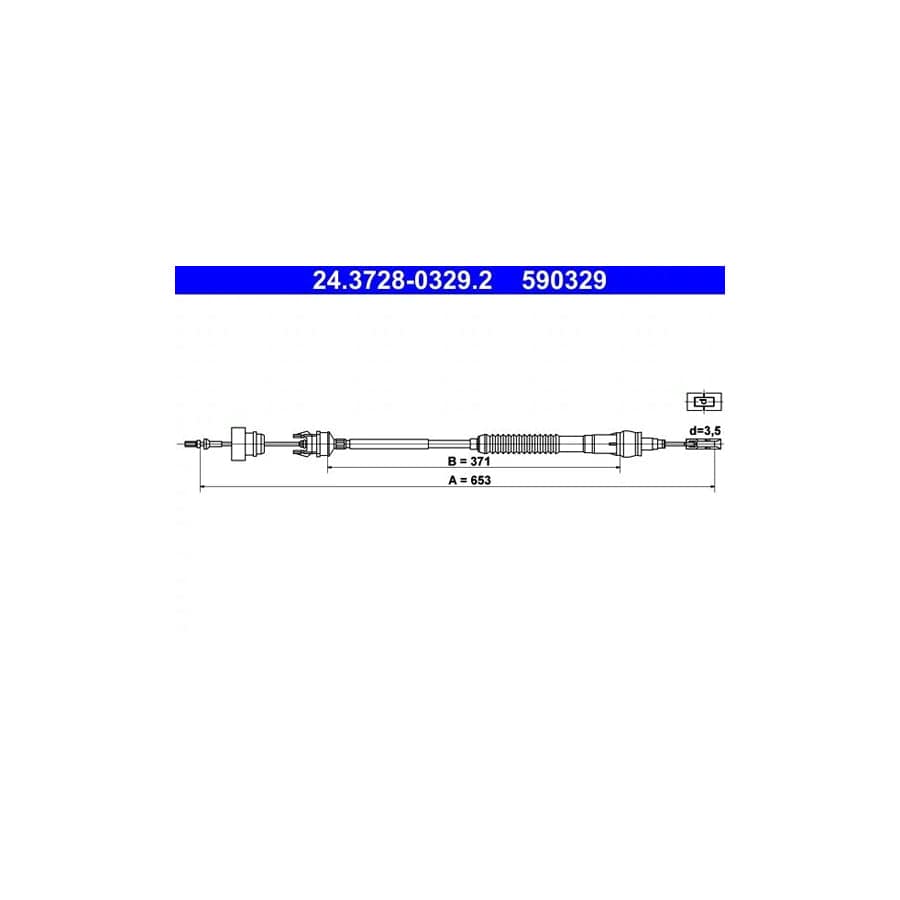 ATE 24.3728-0329.2 Clutch Cable