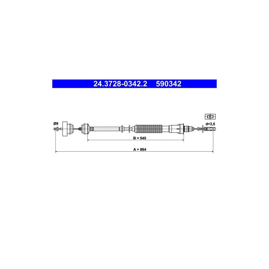 ATE 24.3728-0342.2 Clutch Cable