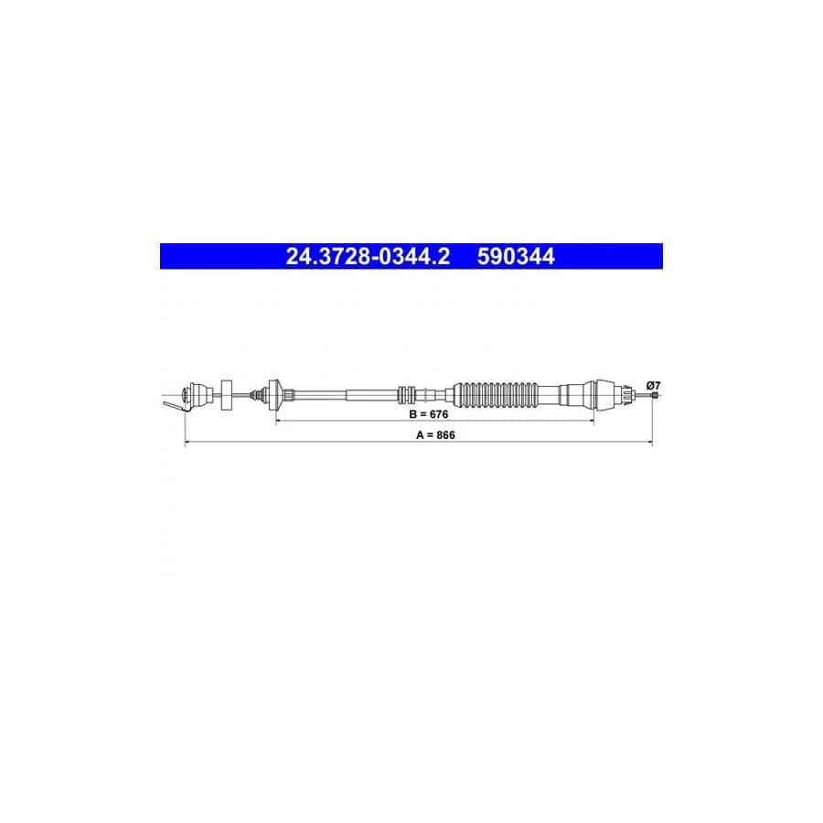 ATE 24.3728-0344.2 Clutch Cable