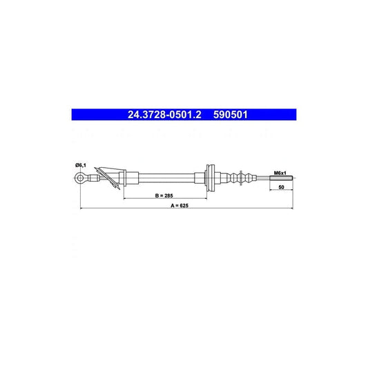 ATE 24.3728-0501.2 Clutch Cable for Fiat Uno Hatchback (146)