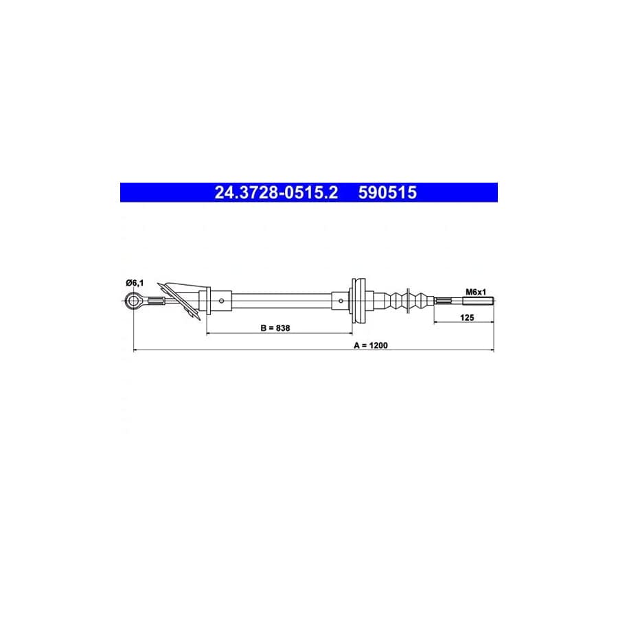 ATE 24.3728-0515.2 Clutch Cable