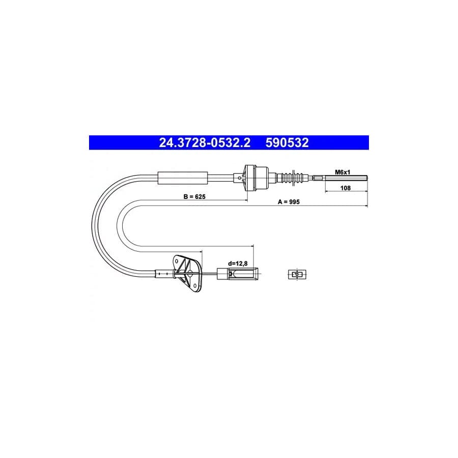 ATE 24.3728-0532.2 Clutch Cable