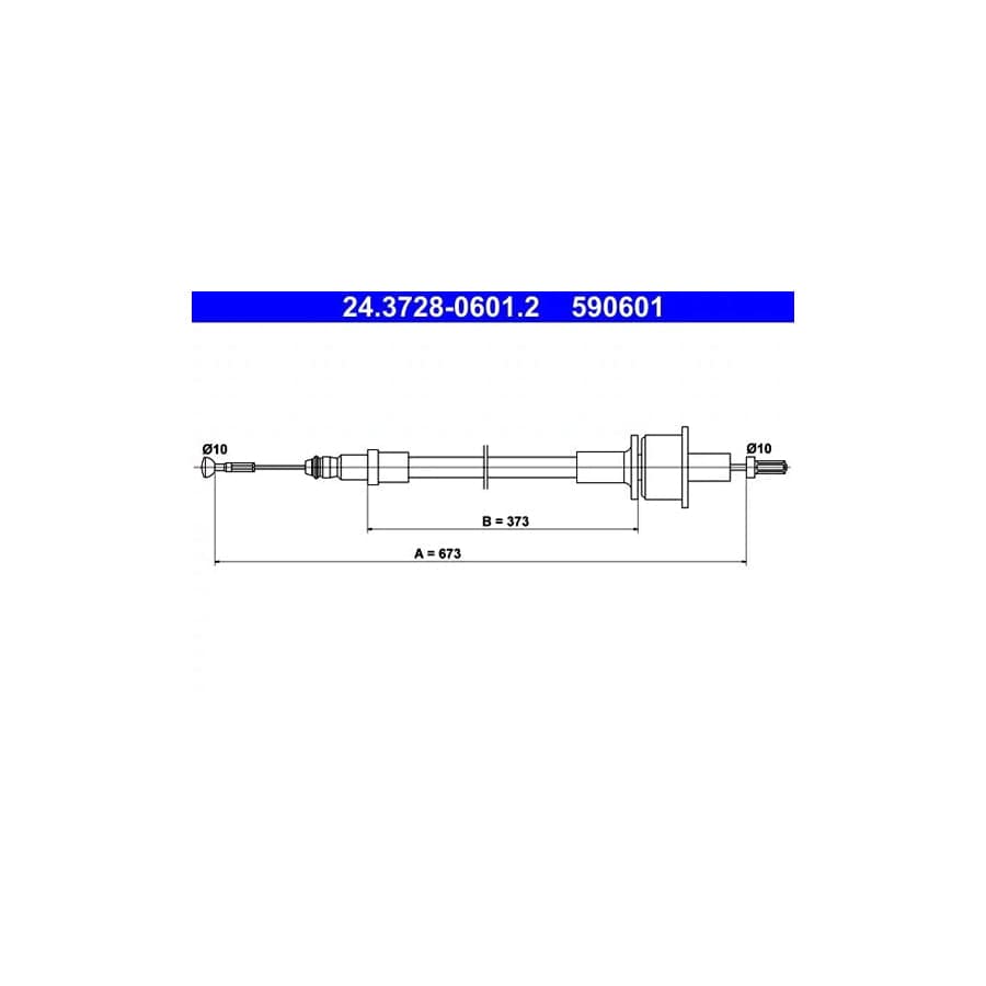 ATE 24.3728-0601.2 Clutch Cable for Ford Fiesta