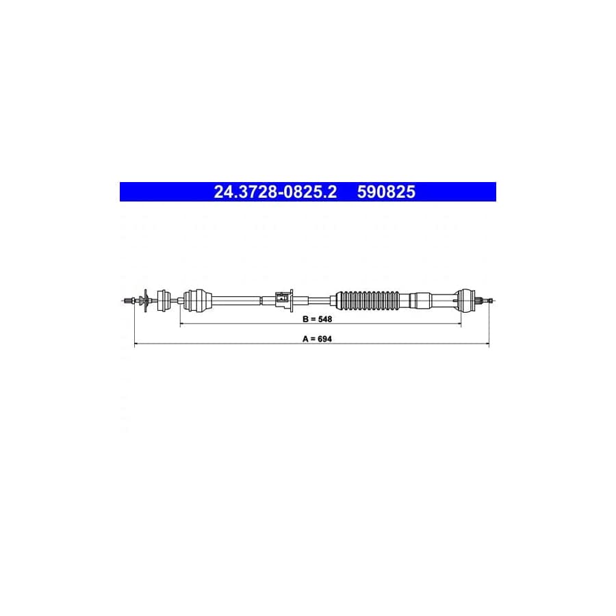 ATE 24.3728-0825.2 Clutch Cable for Peugeot 306