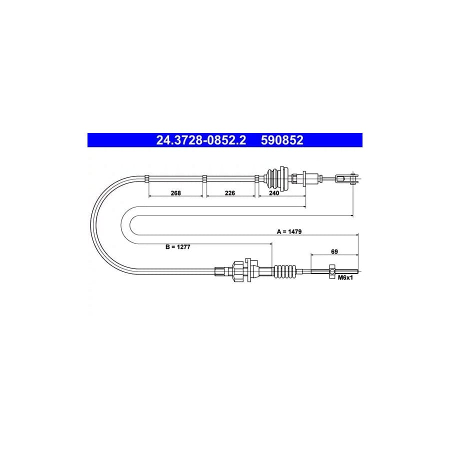 ATE 24.3728-0852.2 Clutch Cable
