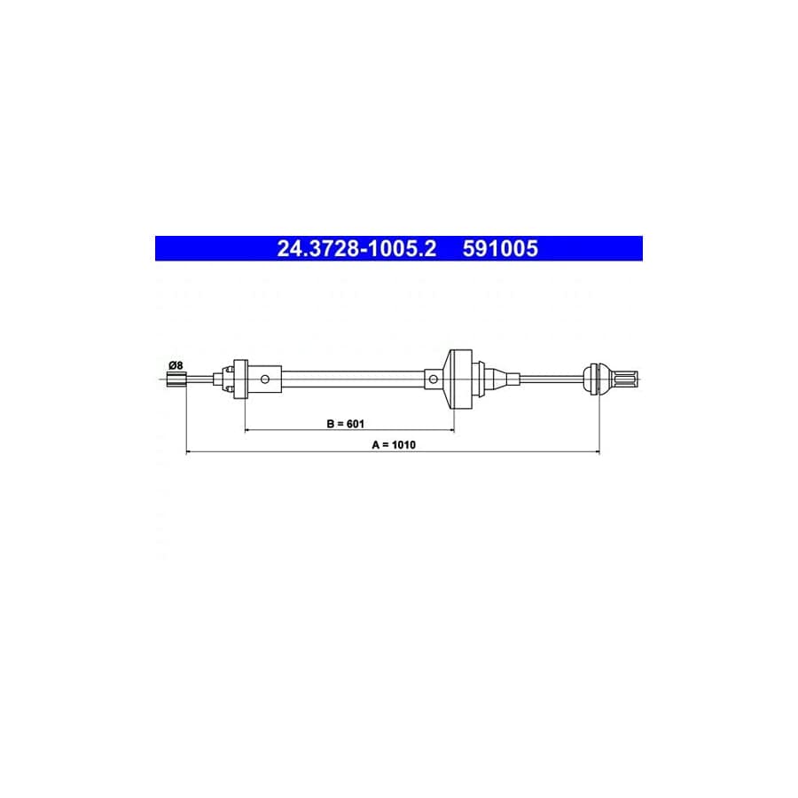 ATE 24.3728-1005.2 Clutch Cable for Renault 19