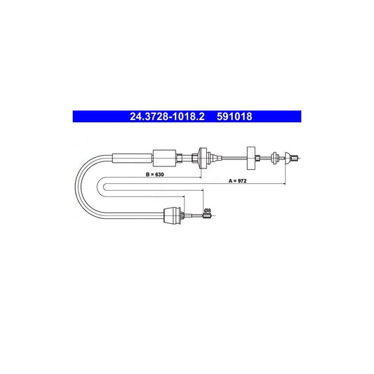 ATE 24.3728-1018.2 Clutch Cable for Renault Megane