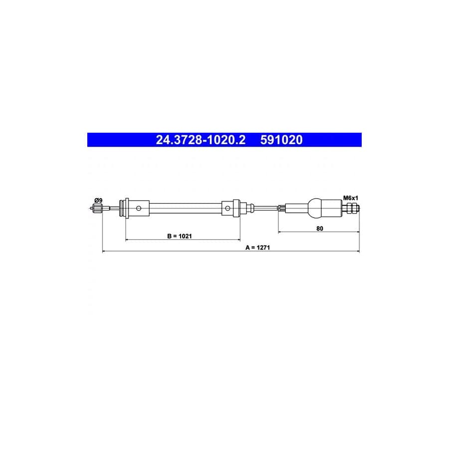 ATE 24.3728-1020.2 Clutch Cable for Renault Trafic