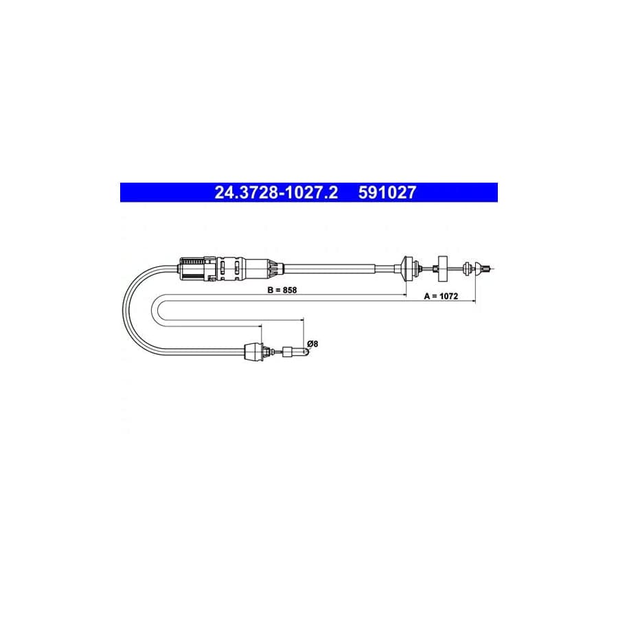 ATE 24.3728-1027.2 Clutch Cable for Renault Espace III (Je)