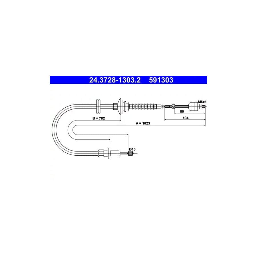 ATE 24.3728-1303.2 Clutch Cable