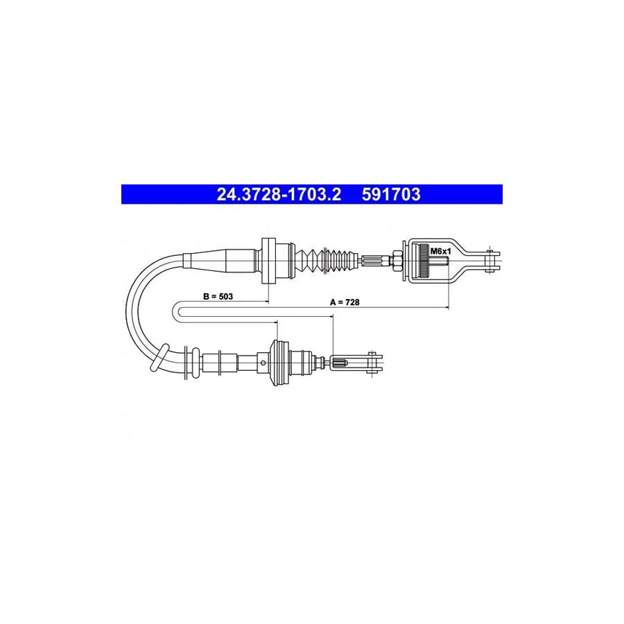 ATE 24.3728-1703.2 Clutch Cable