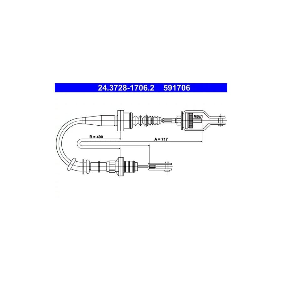 ATE 24.3728-1706.2 Clutch Cable for Nissan Primera