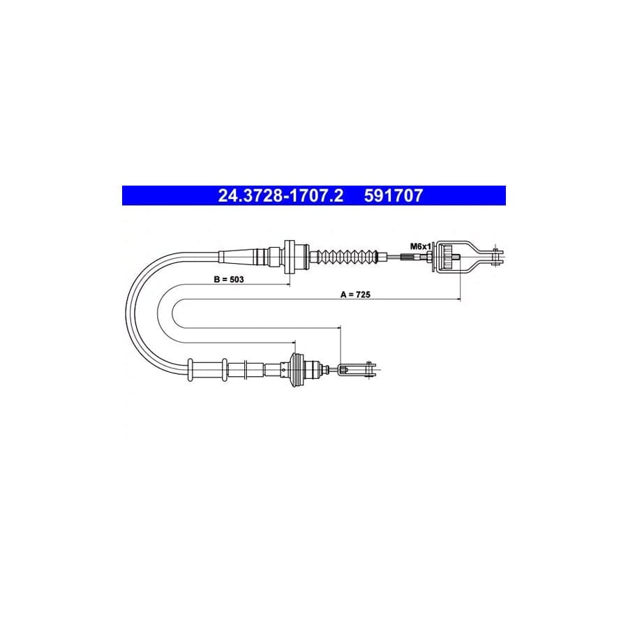 ATE 24.3728-1707.2 Clutch Cable for Nissan Almera
