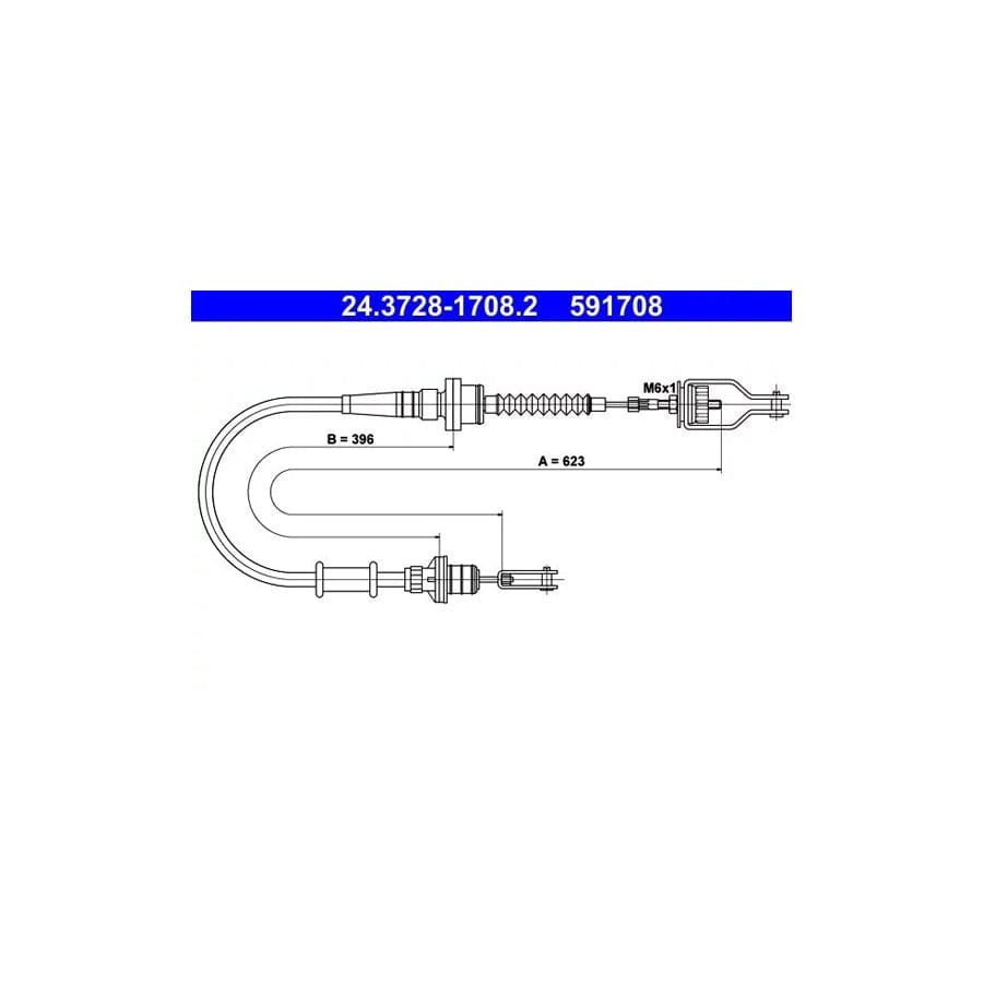 ATE 24.3728-1708.2 Clutch Cable for Nissan Micra II Hatchback (K11)