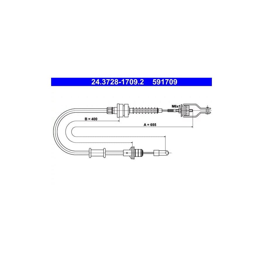 ATE 24.3728-1709.2 Clutch Cable for Nissan Micra II Hatchback (K11)