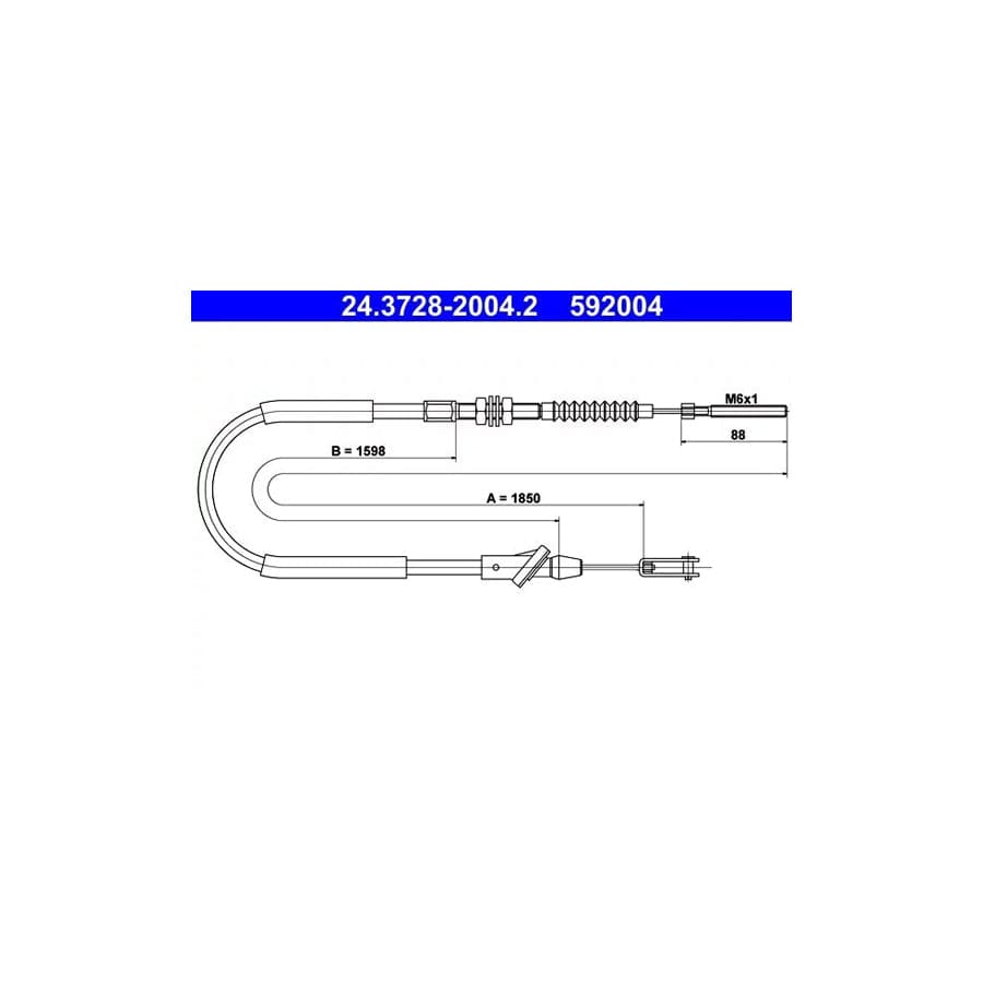 ATE 24.3728-2004.2 Clutch Cable for Suzuki Vitara