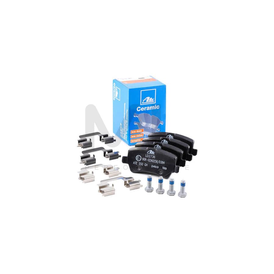 ATE Ceramic 13.0470-2736.2 Brake pad set excl. wear warning contact, not prepared for wear indicator, with brake caliper screws, with accessories