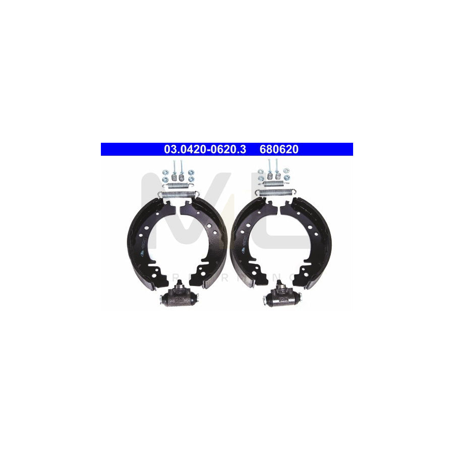 ATE Original Kit 03.0420-0620.3 Brake Shoe Set with accessories, with wheel brake cylinder
