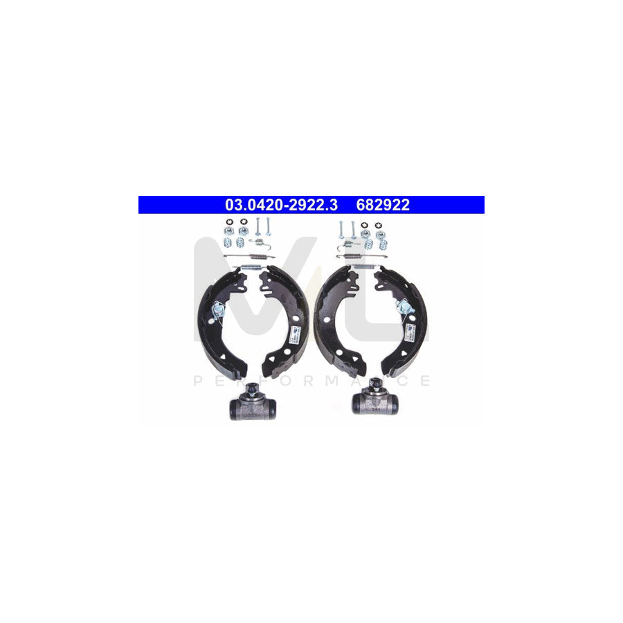 ATE Original Kit 03.0420-2922.3 Brake Shoe Set for FORD FIESTA with accessories, with wheel brake cylinder