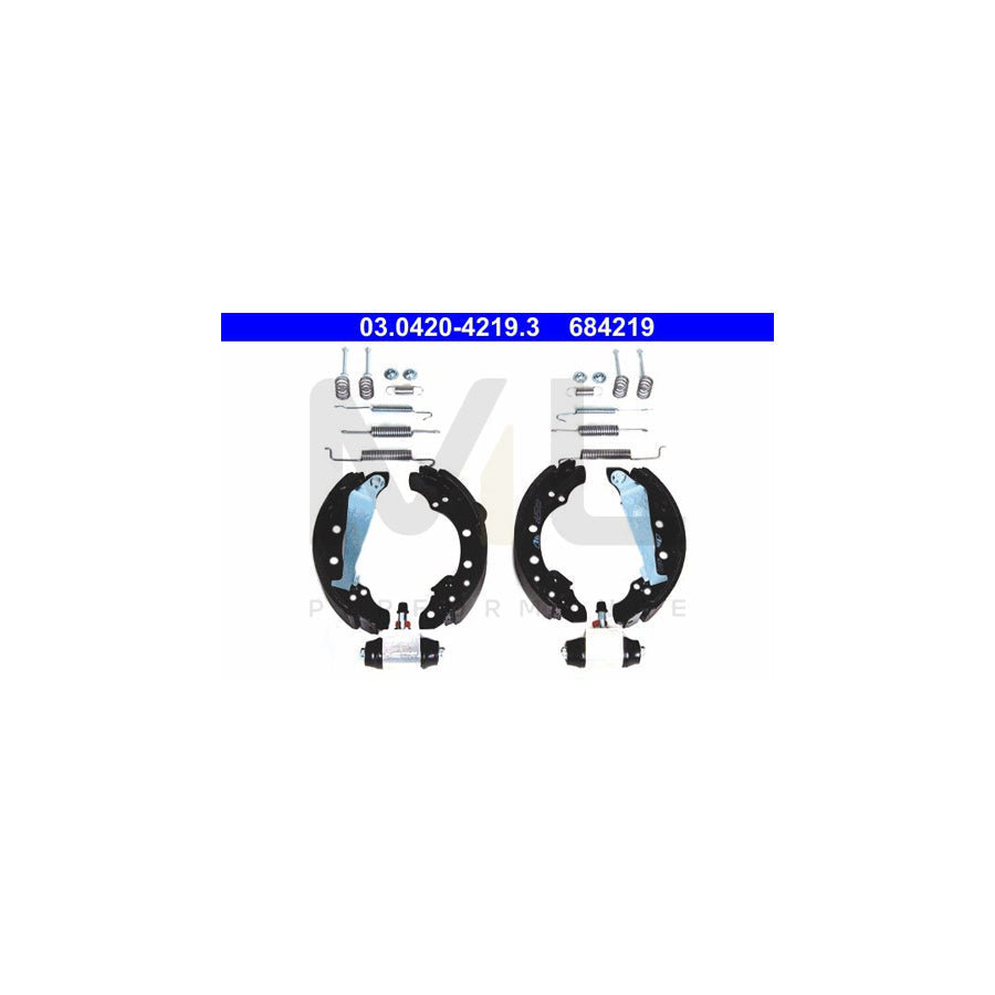 ATE Original Kit 03.0420-4219.3 Brake Shoe Set with accessories, with wheel brake cylinder