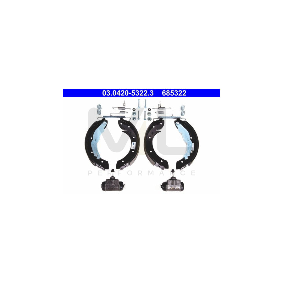 ATE Original Kit 03.0420-5322.3 Brake Shoe Set for BMW 3 Compact (E36) with accessories, with wheel brake cylinder