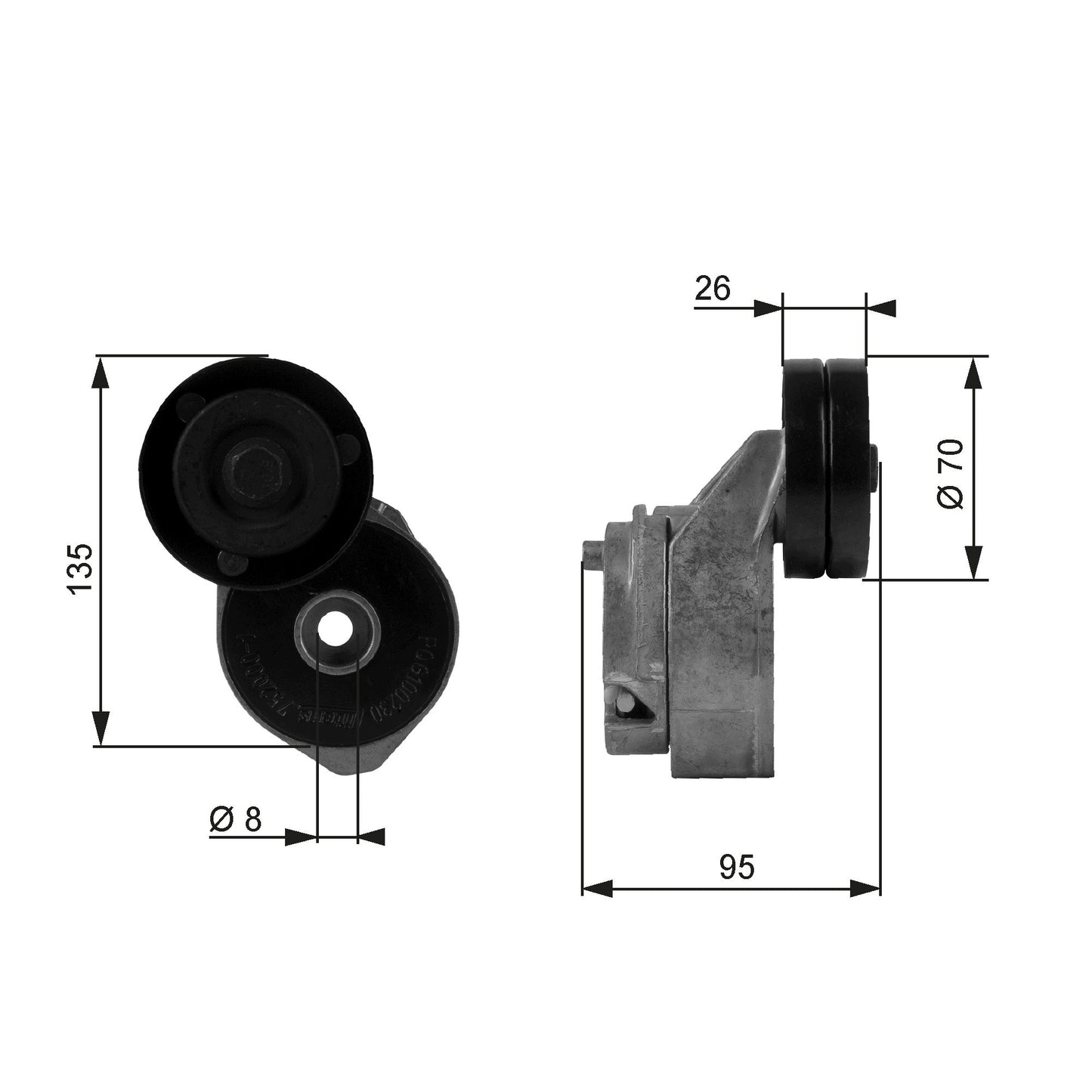 GATES GATT38430 V-Ribbed Belt Tensioner Lever