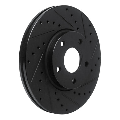 R1 Concepts R1 10-13 Ford Transit Connect Front Right Drilled & Slotted Black Brake Rotor