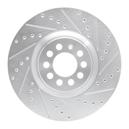 R1 Concepts R1 00-06 Audi TT Front Right Drilled & Slotted Silver Brake Rotor