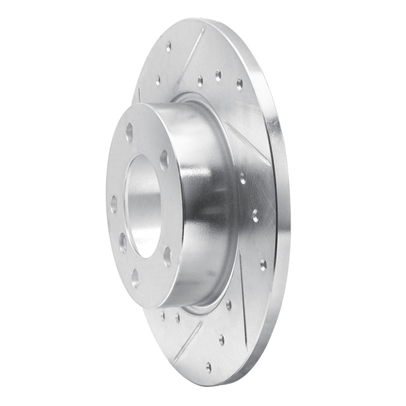R1 Concepts R1 95-98 BMW 318TI Front Left Drilled & Slotted Silver Brake Rotor