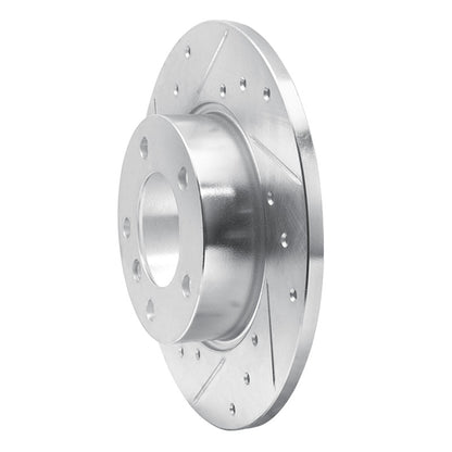 R1 Concepts R1 95-98 BMW 318TI Front Left Drilled & Slotted Silver Brake Rotor
