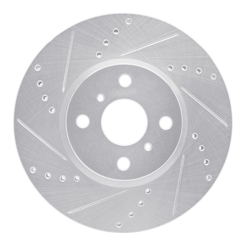 R1 Concepts R1 12-18 Toyota Yaris (USA/Canada) Front Left Drilled & Slotted Silver Brake Rotor