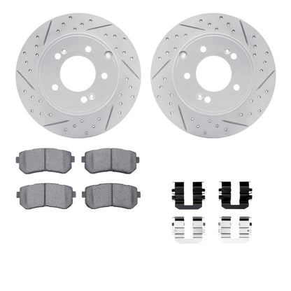 R1 Concepts R1 14-19 Hyundai Tucson Rear Drill/Slot Carbon Coated Rotor Set w/Optimum Pads