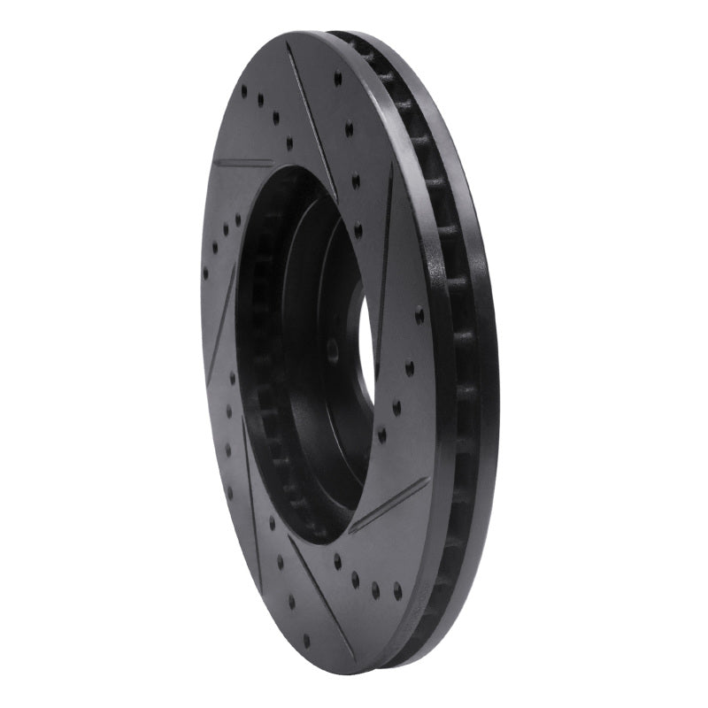R1 Concepts R1 99-04 Acura RL Front Left Drilled & Slotted Black Brake Rotor