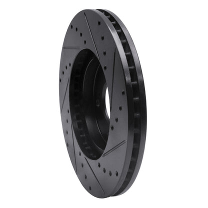 R1 Concepts R1 99-04 Acura RL Front Left Drilled & Slotted Black Brake Rotor