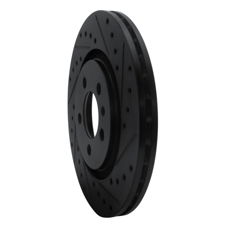 R1 Concepts R1 92-95 Volkswagen CORRADO Front Right Drilled & Slotted Black Brake Rotor